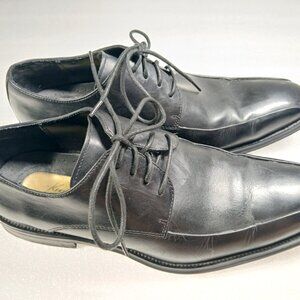Kenneth Cole Black Leather Silver Tech Comfort Derby Shoes Mens 8 VGUC